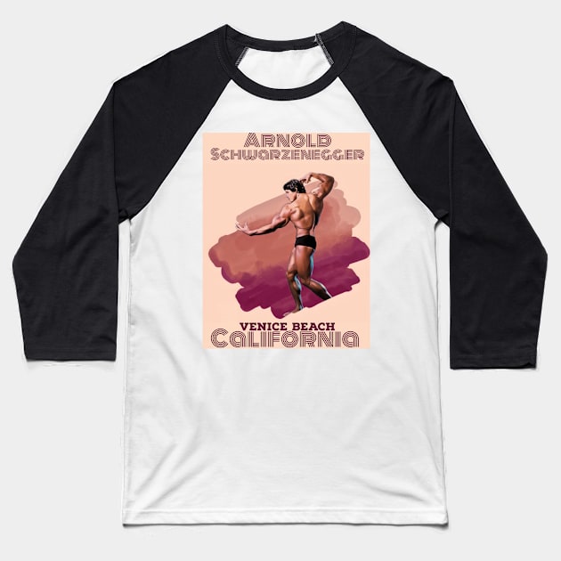 Arnold Schwarzenegger California Classic Baseball T-Shirt by TheLaundryLady